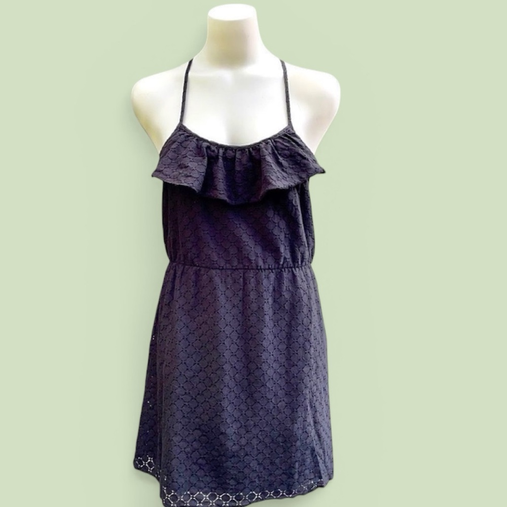 MAUDE WOMENS SMALL • black lace zip up back dress